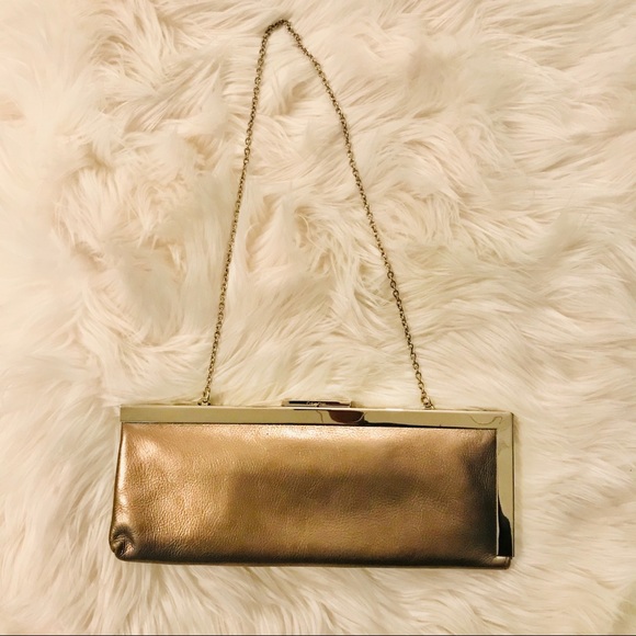 Calvin Klein Metallic Bronze Kisslock Evening Bag (see description) - Picture 1 of 12